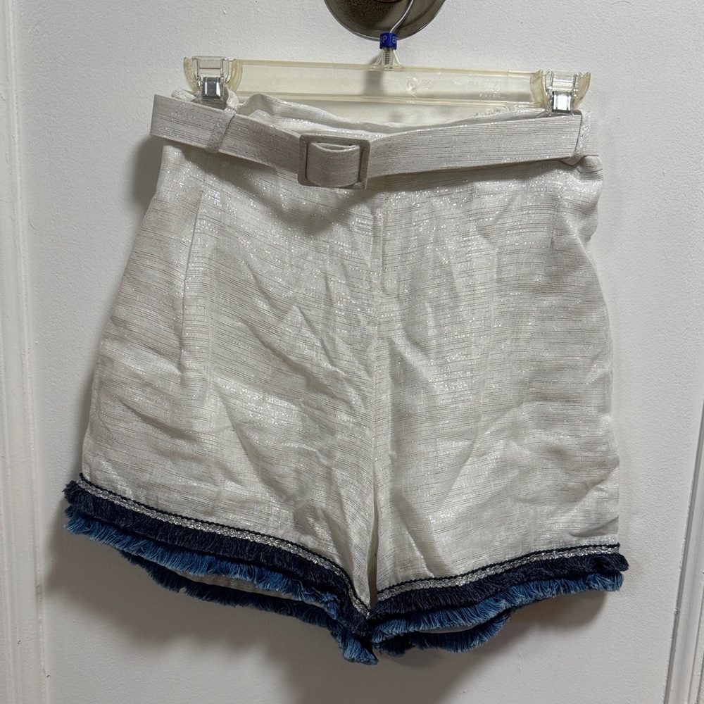 Stylish White and Blue Women's Shorts